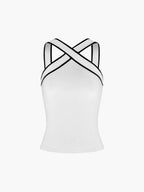Dylana | Elegante Cross Halter Top