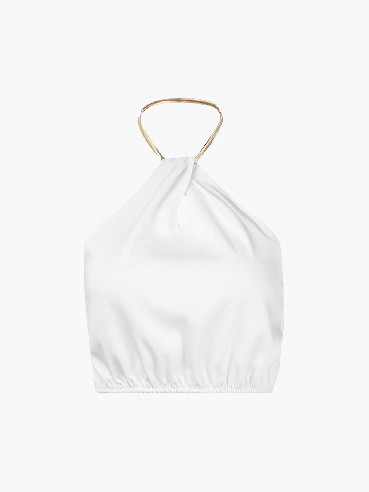 Zomerse Halter Crop Top – Satijn, Mouwloos