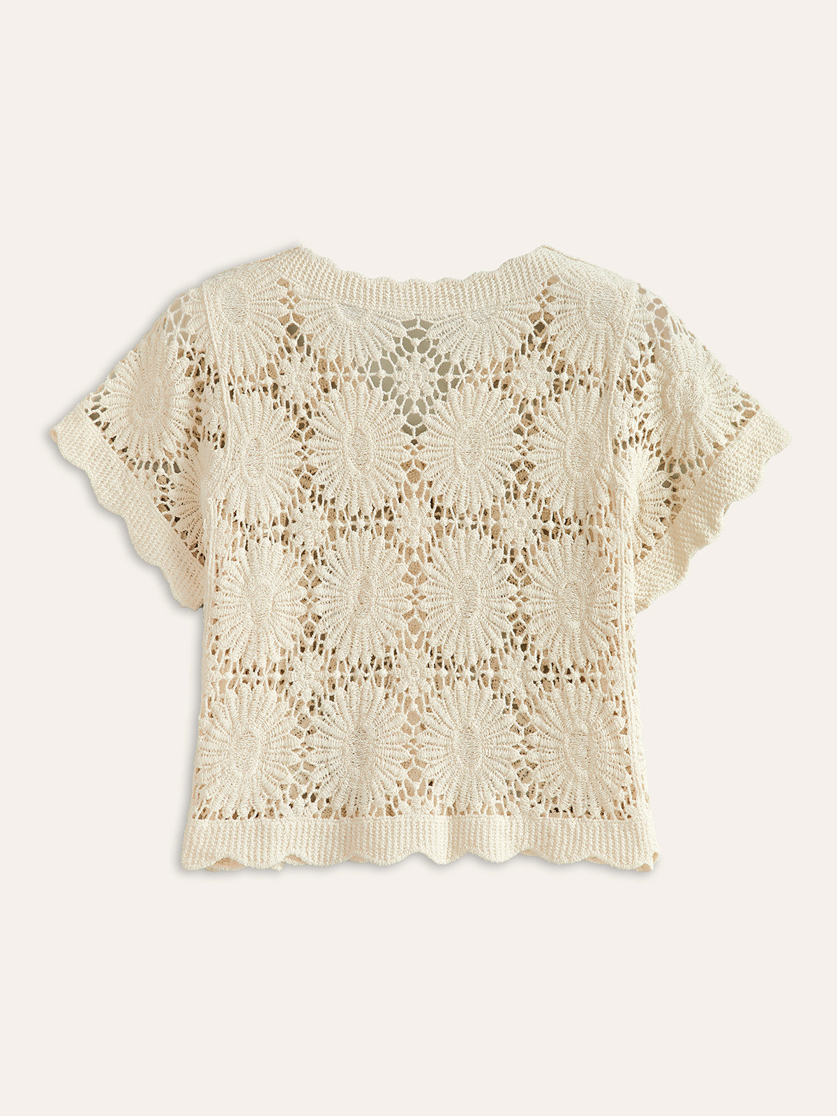 Isma | Trendy Top - Gebreid Vestje met Bloemen & Knopen – Katoenmix