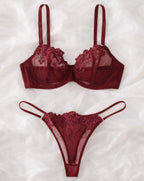 Livia | Luxe Lingerie Set - Bordeaux, Elegant en Comfortabel